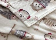 Lovely Rotary Printing Children Flannel Blanket , Owl Printed Flannel Bed Blanket
