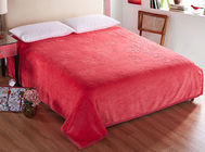 Pink / Red Solid Flannel Blanket , Thick Flannel Blanket With Queen / King / Full Size