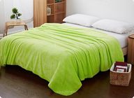 Washable Candy Color Flannel Bed Blanket , Jacquard Coral Fleece Blanket 220*240CM