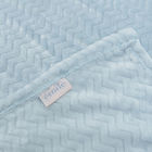 Plain 100% Polyester Flannel Throw Blanket With Embossing For Office / Travel