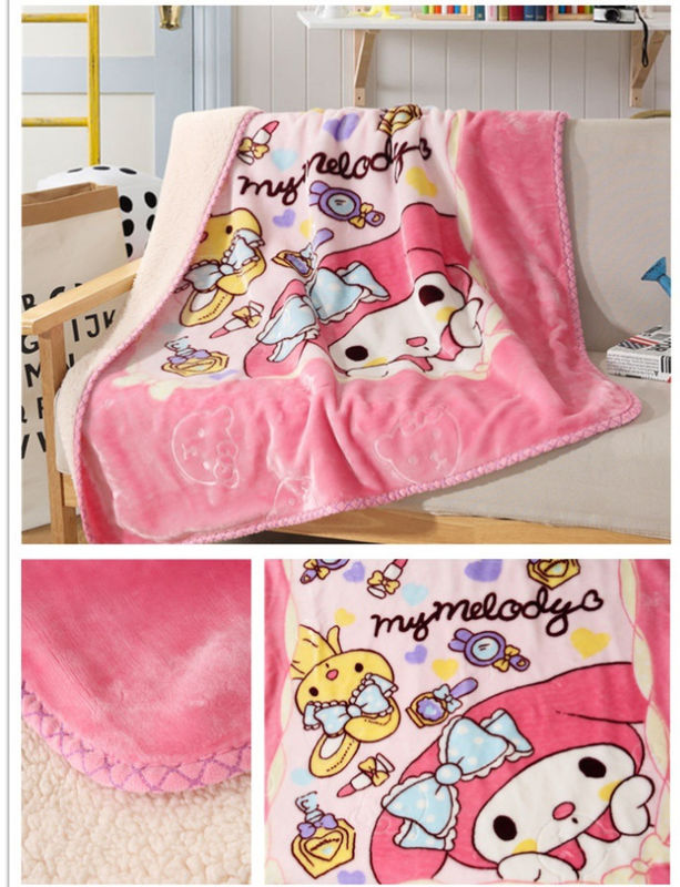 Double Ply Warm Sherpa Blankets Cartoon Printed For Baby / Children Skin Friendly
