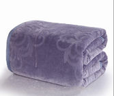 Solid Color Embossed Flannel Throw Blanket For Home / Hotel / Hospital Anti - Static