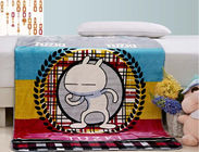 Soft Screen Printed Blanket With Sherpa Backing , Cartoon Flannel Throw Blankets