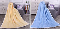 Solid Color Heavy PV Fleece Fake Fur Blankets And Throws Two Layers Anti - Pilling