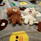Teddy Bear Cartoon Print Blanket / Animal Print Baby Flannel Blanket Eco Friendly