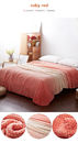 Gradient Color Flannel Sheet Blanket , Flannel Fleece Blanket Easy Care For Bedding