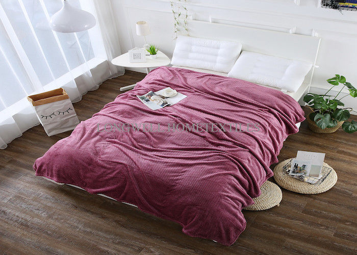 Super Soft Colored Solid Flannel Blanket For Bed Sheets Jacquard Honeycomb Style