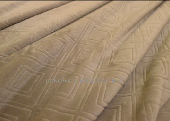 Luxury Solid Embossed Flannel Bed Blanket Korean Style 280GSM - 400GSM Weight