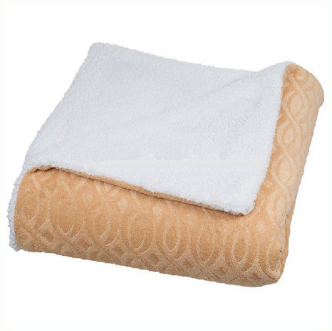 Embossed Double Sided Flannel Throw Blanket For Sofa / Bedding Ultra Soft