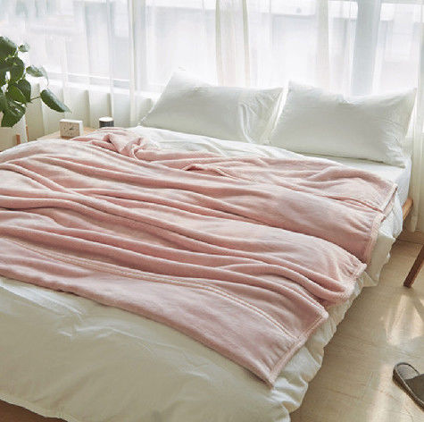 100% Polyester Solid Flannel Blanket Bedding Blanket Full / Queen Size Plain Pattern
