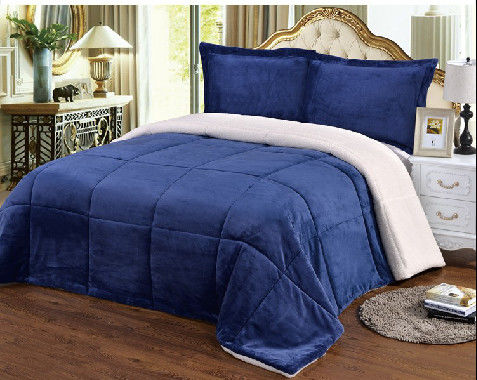 Polyester Solid Color Warm Flannel Plush Blanket Super Soft King Size / Queen Size