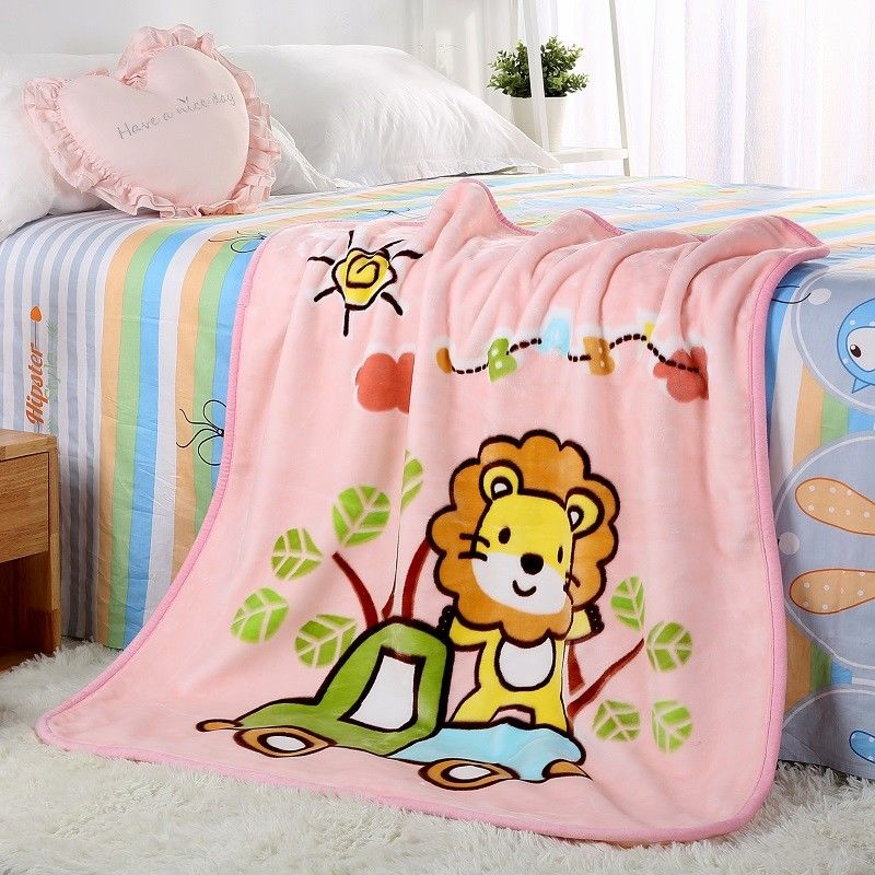 Cartoon Character Polyester Flannel Fleece Blanket For Infant Baby In Bed / Sofas