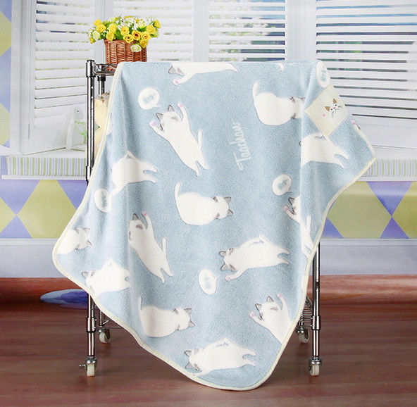 Flannel Baby Blankets For Spring / Autumn Soft Healthy Cartoon Print Blanket