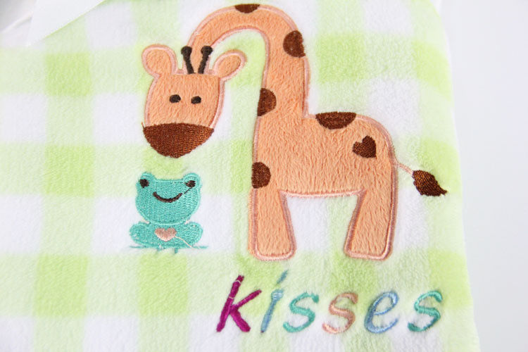 flannel  Cute Baby Receiving Blankets Soft Touch Animal Printed Tear - Resistant